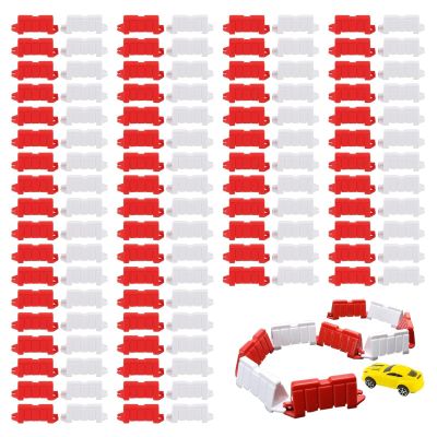 HERCHR 120Pcs RC Drift Racing Track Accessories Kit RC Car Field Fence Set Drift Runway Race with Barriers & Road Blocks for 1/14 1/16 1/18 1/24 1/28 Scale RCVehicles