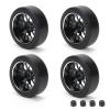 RCAWD 29MM Enlarged Metal Drift Tire with Hub 4Pcs for 1/28 Wltoys K969 Series Upgrades Part Black view 1