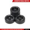 RCAWD 29MM Enlarged Metal Drift Tire with Hub 4Pcs for 1/28 Wltoys K969 Series Upgrades Part Black view 3