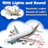 Crelloci Airplane Toys, Bump and Go Action, Pull Back Die Cast Model Plane with Lights & Sounds, 3D Anatomy View, Aircraft Vehicles Gift for Kids Toddler Boys Ages 3+(White) view 2