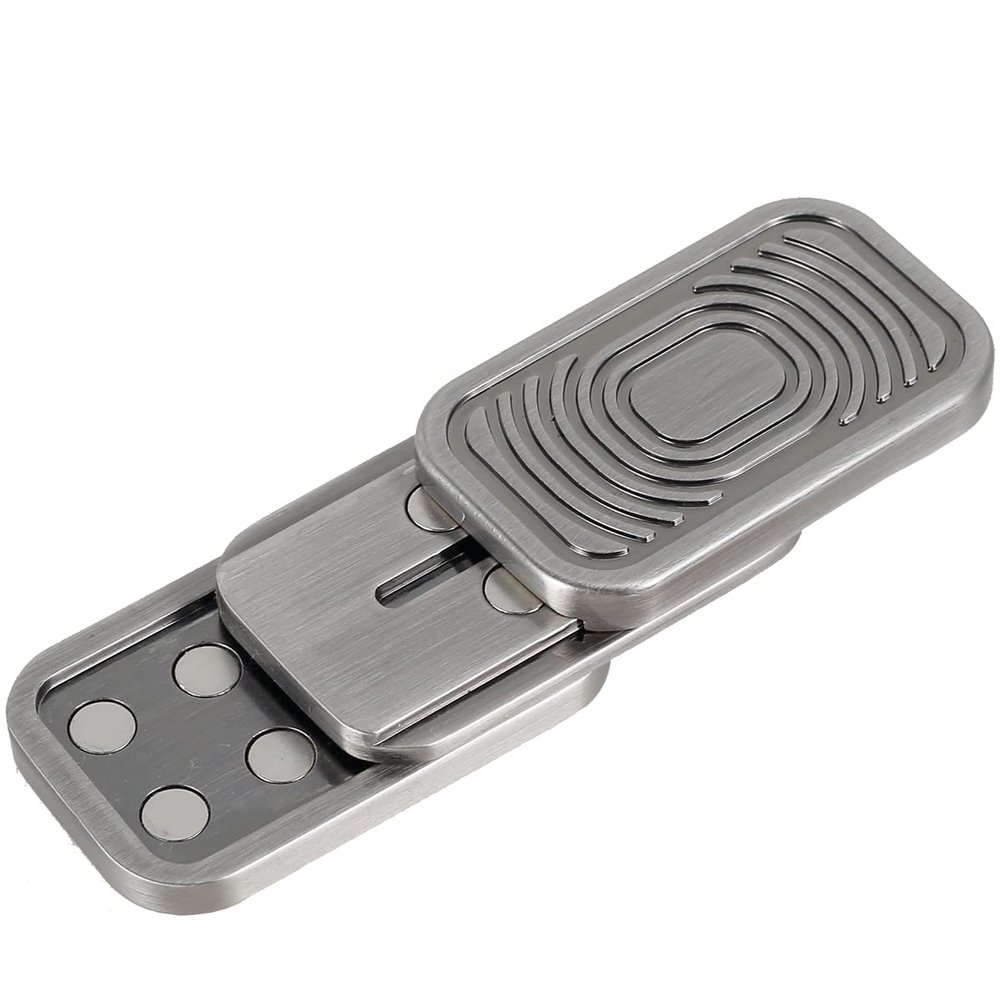 Metal Poker Slider, Push Card Slider Stress Relief Toy, Adult EDC Casual Shuffle Haptic Coin Decompression, Magnetic Blocks Autism Sensory, Office Desk Gifts (B)
