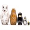 North American Animals Nesting Dolls Set 5 pcs - Wooden Stacking Animals - Matryoshka Dolls Polar Animals Figurines - Alaska Souvenirs view 1