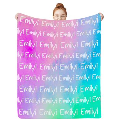 Personalized Baby Blankets for Boys Girls with Name, Custom Kids Blanket for Women Men, Monogrammed Baby Throw Blanket Gift for Birthday Christmas, Customized Baby Gifts for Newborn Toddler 40"x50