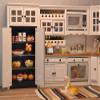 iLAND Dollhouse Kitchen, Modern Dollhouse Furniture Set on 1/12 Scale Wooden White to Store Miniature Food view 4