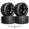 Hobbypark PreGlued 12mm Hex Wheels and Tires for 1/10 Scale RC Monster Truck Foam Inserts Compatible with Traxxas Rustler VXL Stampede 2WD Hoss 4x4, Set of 4 view 1