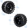 Hobbypark PreGlued 12mm Hex Wheels and Tires for 1/10 Scale RC Monster Truck Foam Inserts Compatible with Traxxas Rustler VXL Stampede 2WD Hoss 4x4, Set of 4 view 2