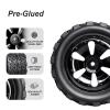 Hobbypark PreGlued 12mm Hex Wheels and Tires for 1/10 Scale RC Monster Truck Foam Inserts Compatible with Traxxas Rustler VXL Stampede 2WD Hoss 4x4, Set of 4 view 4