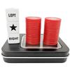 Ahoper Left Right Center Dice Game Prime Set with 3 Dices + 40 Chips. Left on The Product Means Pass 1 chip to The Left, Right on The Product Means Pass 1 chip to The Right. (Red) view 1
