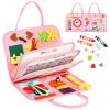 8 in 1 Toddler Busy Board for 1 Years Old, Montessori Toy Busy Book for Toddlers 1-3 Educational Toy Activity Basic Motor Skills, Kid Travel Essential 2-4 Yr Birthday Valentines Easter Gift for Girl view 1