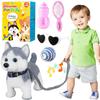 Marsjoy Husky Walking Dog Toy for Girls Barking Puppy with Control Leash, Realistic Wagging Tail Robot Interactive Musical Dancing Animated Plush Stuffed Animal Electronic Pet for Kids Toddlers view 1