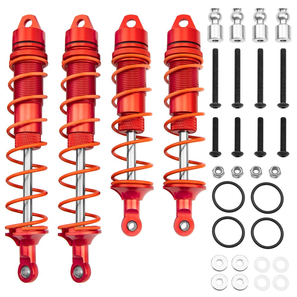 ShareGoo Aluminum Front & Rear Shock Absorber Damper Shocks Assembled Compatible with 1/8 Kraton Outcast Notorious 6S BLX RC Car Upgrade Part (Red)