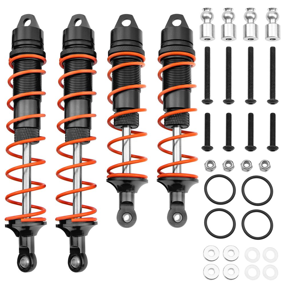 ShareGoo Aluminum Front & Rear Shock Absorber Damper Shocks Assembled Compatible with 1/8 Kraton 6S BLX Outcast 6S BLX Notorious 6S BLX RC Car Upgrade Part (Black)