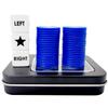 Ahoper Left Right Center Dice Game Prime Set with 3 Dices + 40 Chips. Left on The Product Means Pass 1 chip to The Left, Right on The Product Means Pass 1 chip to The Right.(Blue) view 1