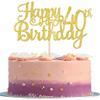 1 PCS Happy 40th Birthday Cake Topper Gold Glitter Cheers to 40 Years Birthday Cake Pick 40 Fabulous Cake Decoration for Happy 40th Birthday Anniversary Party Decorations Supplies view 1