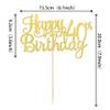 1 PCS Happy 40th Birthday Cake Topper Gold Glitter Cheers to 40 Years Birthday Cake Pick 40 Fabulous Cake Decoration for Happy 40th Birthday Anniversary Party Decorations Supplies view 3