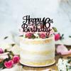 1 PCS Happy 16th Birthday Cake Topper Glitter Cheers to 16 Years Birthday Cake Pick Sweet 16 Fabulous Cake Decoration for Happy 16th Birthday Theme Party Decorations Supplies Black view 4