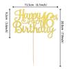 1 PCS Happy 16th Birthday Cake Topper Gold Glitter Cheers to 16 Years Birthday Cake Pick Sweet 16 Fabulous Cake Decoration for Happy 16th Birthday Theme Party Decorations Supplies view 2