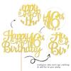 1 PCS Happy 16th Birthday Cake Topper Gold Glitter Cheers to 16 Years Birthday Cake Pick Sweet 16 Fabulous Cake Decoration for Happy 16th Birthday Theme Party Decorations Supplies view 3