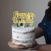 1 PCS Happy 16th Birthday Cake Topper Gold Glitter Cheers to 16 Years Birthday Cake Pick Sweet 16 Fabulous Cake Decoration for Happy 16th Birthday Theme Party Decorations Supplies view 4