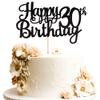 1 PCS Happy 30th Birthday Cake Topper Glitter Cheers to 30 Years Birthday Cake Pick 30 Fabulous Cake Decoration for Happy 30th Birthday Anniversary Party Decorations Supplies Black view 1