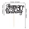 1 PCS Happy 30th Birthday Cake Topper Glitter Cheers to 30 Years Birthday Cake Pick 30 Fabulous Cake Decoration for Happy 30th Birthday Anniversary Party Decorations Supplies Black view 2