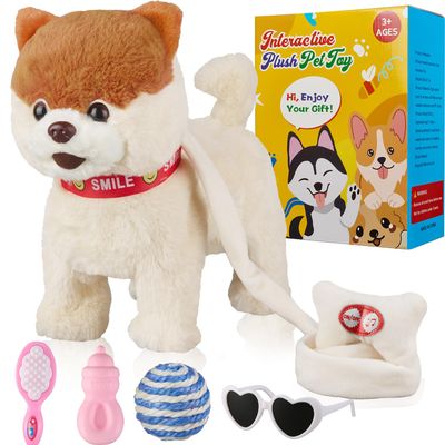 Marsjoy Musical Walking & Dancing Dog Toy with Leash - Interactive Plush Stuffed Animal for Boys & Girls