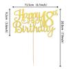 1 PCS Happy 18th Birthday Cake Topper Gold Glitter Cheers to 18 Years Birthday Cake Pick 18 Fabulous Cake Decoration for Happy 18th Birthday Theme Party Decorations Supplies view 3