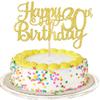 1 PCS Happy 30th Birthday Cake Topper Gold Glitter Cheers to 30 Years Birthday Cake Pick 30 Fabulous Cake Decoration for Happy 30th Birthday Anniversary Party Decorations Supplies view 1