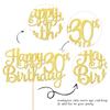 1 PCS Happy 30th Birthday Cake Topper Gold Glitter Cheers to 30 Years Birthday Cake Pick 30 Fabulous Cake Decoration for Happy 30th Birthday Anniversary Party Decorations Supplies view 2