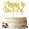 1 PCS Happy 13th Birthday Cake Topper Gold Glitter Cheers to 13 Years Birthday Cake Pick Official Teenager 13 Fabulous Cake Decoration for Happy 13th Birthday Theme Party Decorations Supplies view 1