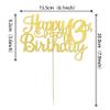 1 PCS Happy 13th Birthday Cake Topper Gold Glitter Cheers to 13 Years Birthday Cake Pick Official Teenager 13 Fabulous Cake Decoration for Happy 13th Birthday Theme Party Decorations Supplies view 2