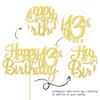 1 PCS Happy 13th Birthday Cake Topper Gold Glitter Cheers to 13 Years Birthday Cake Pick Official Teenager 13 Fabulous Cake Decoration for Happy 13th Birthday Theme Party Decorations Supplies view 3