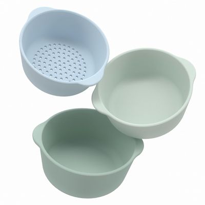 Inspire My Play - 3 x Nesting Bowls and Sieve - Perfect for Sensory PlayTray - Sensory Bin Accessories - Special Education Classroom Supplies - Montessori Education Toys - Green