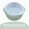 Inspire My Play - 3 x Nesting Bowls and Sieve - Perfect for Sensory PlayTray - Sensory Bin Accessories - Special Education Classroom Supplies - Montessori Education Toys - Green view 2