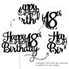 1 PCS Happy 18th Birthday Cake Topper Glitter Cheers to 18 Years Birthday Cake Pick 18 Fabulous Cake Decoration for Happy 18th Birthday Theme Party Decorations Supplies Black view 3