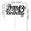1 PCS Happy 13th Birthday Cake Topper Glitter Cheers to 13 Years Birthday Cake Pick Official Teenager 13 Fabulous Cake Decoration for Happy 13th Birthday Theme Party Decorations Supplies Black view 3