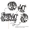 1 PCS Happy 40th Birthday Cake Topper Glitter Cheers to 40 Years Birthday Cake Pick 40 Fabulous Cake Decoration for Happy 40th Birthday Anniversary Party Decorations Supplies Black view 3