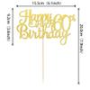 1 PCS Happy 60th Birthday Cake Topper Gold Glitter Cheers to 60 Years Birthday Cake Pick 60 Fabulous Cake Decoration for Happy 60th Birthday Anniversary Party Decorations Supplies view 2