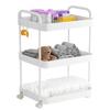 Volnamal Diaper Caddy Organizer, 3-Tier Movable Diaper Cart with Wheels, Newborn Essentials Must Haves, Diaper Caddy for Wipes & Diapers, Baby Registry Search - Plastic White view 1