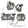 1 PCS Happy 21st Birthday Cake Topper Glitter Cheers to 21 Years Cake Pick 21 Fabulous Cake Decoration for 21st Birthday Party Decorations Supplies Black view 2