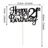 1 PCS Happy 21st Birthday Cake Topper Glitter Cheers to 21 Years Cake Pick 21 Fabulous Cake Decoration for 21st Birthday Party Decorations Supplies Black view 3