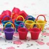 10pcs Miniature Beach Buckets Decor: 2.5cm/1inches Mini Plastic Beach Pail Sandbox Toy for Doll - Handmade Small Water Buckets Model view 2