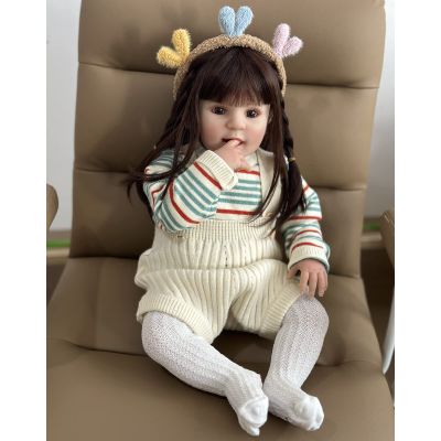 YIHANGG Realistics Reborn Baby Doll 60cm 24 Inch Toddler Doll with Cloth Body Soft Silicone for Girl Princess Bebe Birthday Gift Dress Up