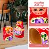 TOYANDONA Russian Nesting Dolls for Kids, Wood Matryoshka Doll Stacking Nested Set Handmade Girl-Pattern Nesting Dolls Toys for Christmas Mothers Day Birthday Gifts (Pack of 5) view 4