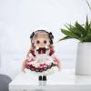 AMLESO Makeup Doll Fashion Dress DIY Toy Makeup Doll 14cm Dress up Accessories Bendable Little Doll Ball Jointed Baby Doll for Valentine Graduation, red view 2