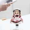 AMLESO Makeup Doll Fashion Dress DIY Toy Makeup Doll 14cm Dress up Accessories Bendable Little Doll Ball Jointed Baby Doll for Valentine Graduation, red view 4