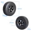 Hobbypark 4pcs 1.0 Beadlock Wheels and Tires Metal Micro Crawler Tires with Brass Wheel Weights Extended Wheel Hubs for 1/24 RC Crawler Car Axial SCX24 Gladiator Bronco C10 Deadbolt Upgrades (Type A) view 3