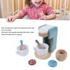 Wooden Coffee Maker Toy Wood Glossy Wooden Coffee Maker Set Toy Coffee Set for Kids Girls and Boys view 4