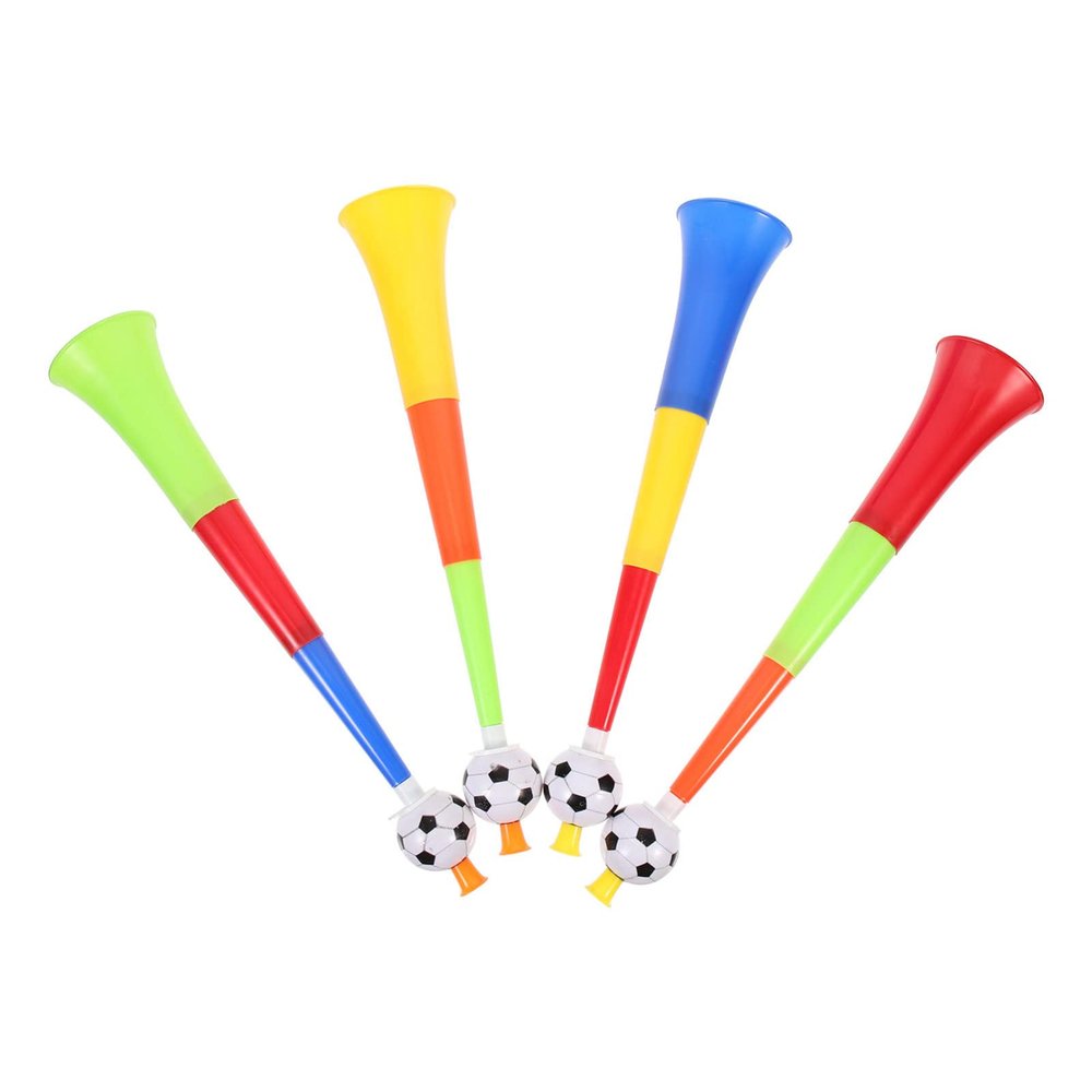 4pcs Plastic Stadium Horns Vuvuzela Fan Cheer Horn Soccer Cheering Trumpet Toy Retractable Fan Cheer Bugle Noise Makers Football Matches Cheering Props