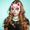 STOBOK 10Pcs Cat Face Mask DIY Animal Unpainted Mask Blank Hand Painted Face Mask White Masquerade Mask for Mardi Gras, Masquerade Party Costume Prop view 4